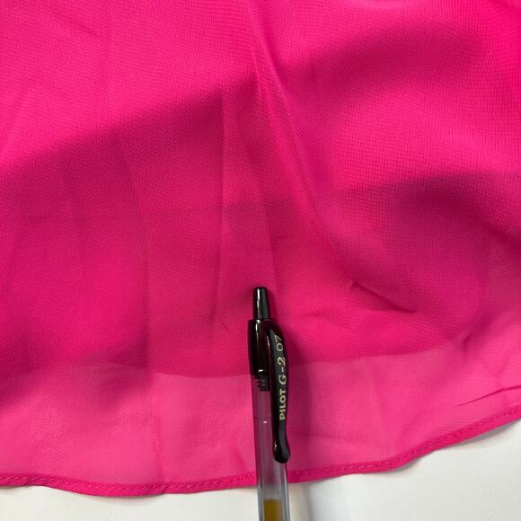 NWD MSK Barbie Pink Keyhole Neck Tiered Chiffon Gown Sleeveless Womens Medium M - Picture 15 of 16